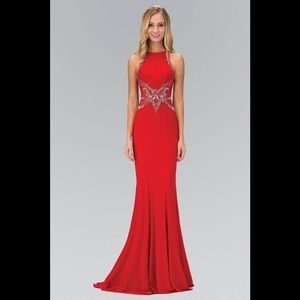 Illusion Back Floor Length Dress